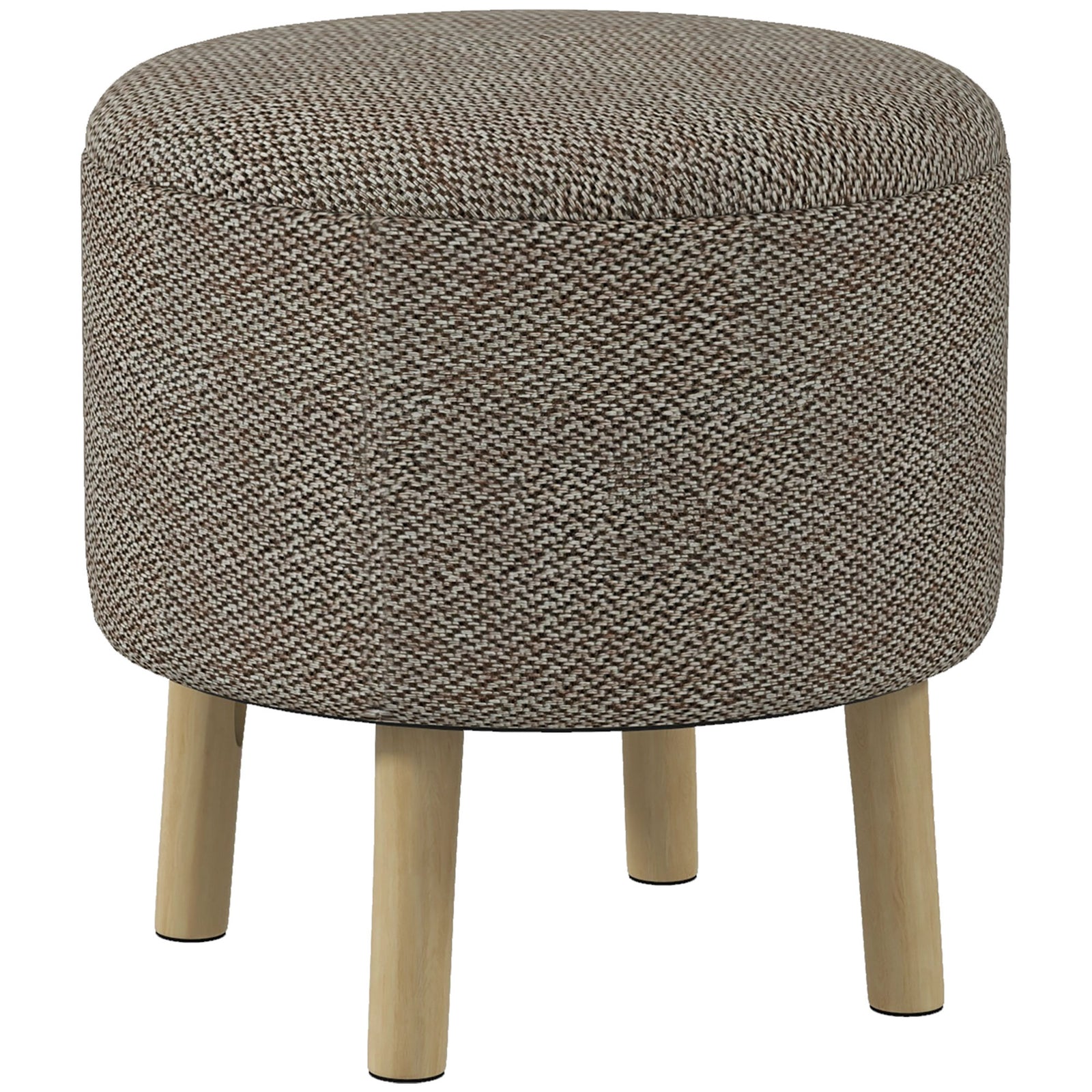 Round Storage Ottoman, Hidden Space, Cushioned
