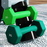 Dumbbells Set With Carry Rack, 6 Weights, For Home Gym | Medium
