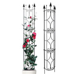 2 Pack Of Metal Garden Trellis Potted Climbing Plants Rack