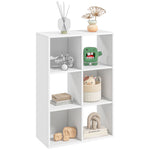Storage Cabinet Bookcase 6 Cube With Shelves Home Office | One Size | White