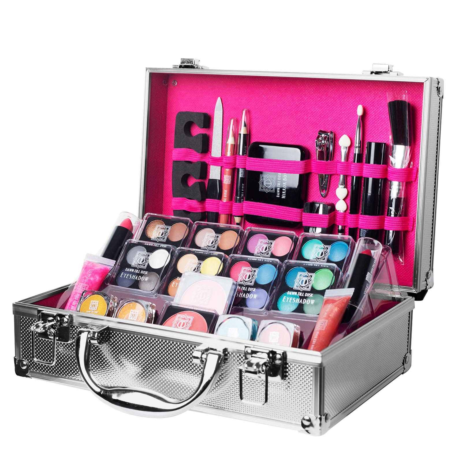 Dawn Till Dusk Make Up Large Storage 54 Piece Vanity Case Set | 54Piece | Silver