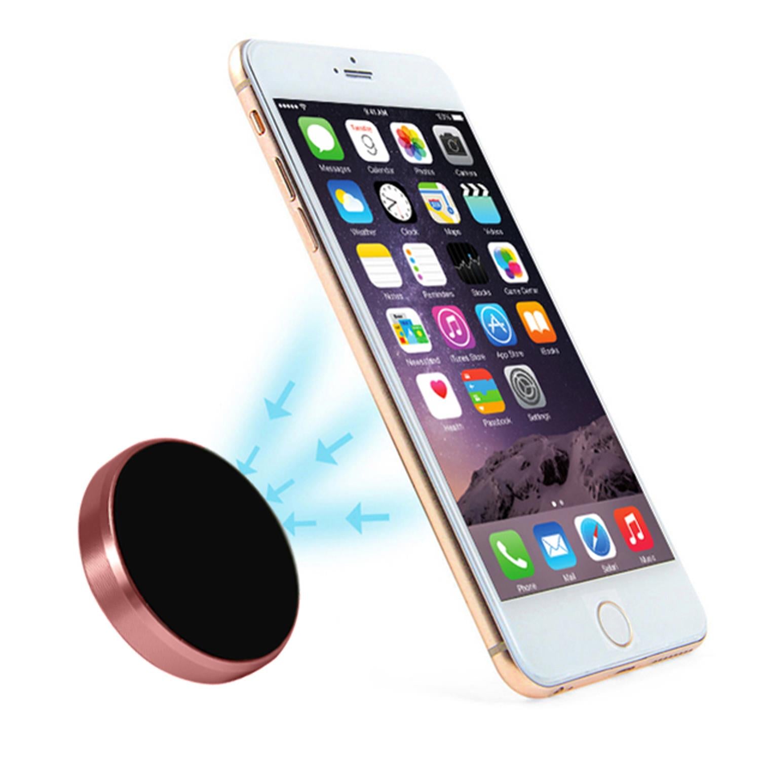 Lightweight Round Universal Magnetic Phone Holder Rose Gold