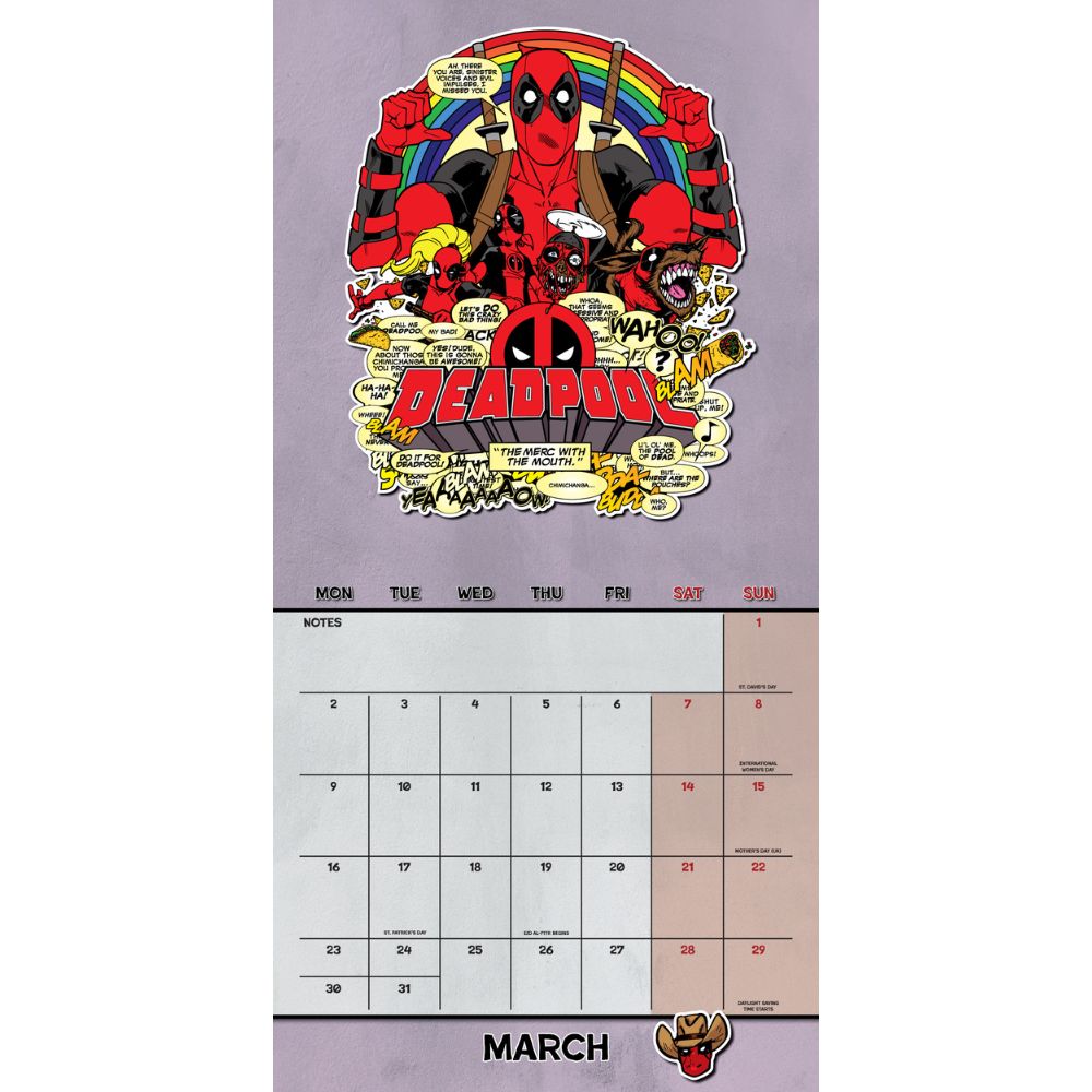 Deadpool 2026 Square Calendar Official Product
