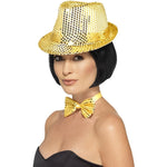 Sequin Trilby Hat, Gold