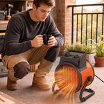 Industrial Fan Heater With Tilting, Adjustable Thermostat | 2800w | Orange