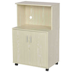 Microwave Cart On Wheels, Storage Shelf, 2-door | Yellow