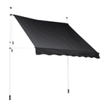 2-3m Black Outdoor Patio Retractable Awning - Sun & Rain Protection | Large | Black