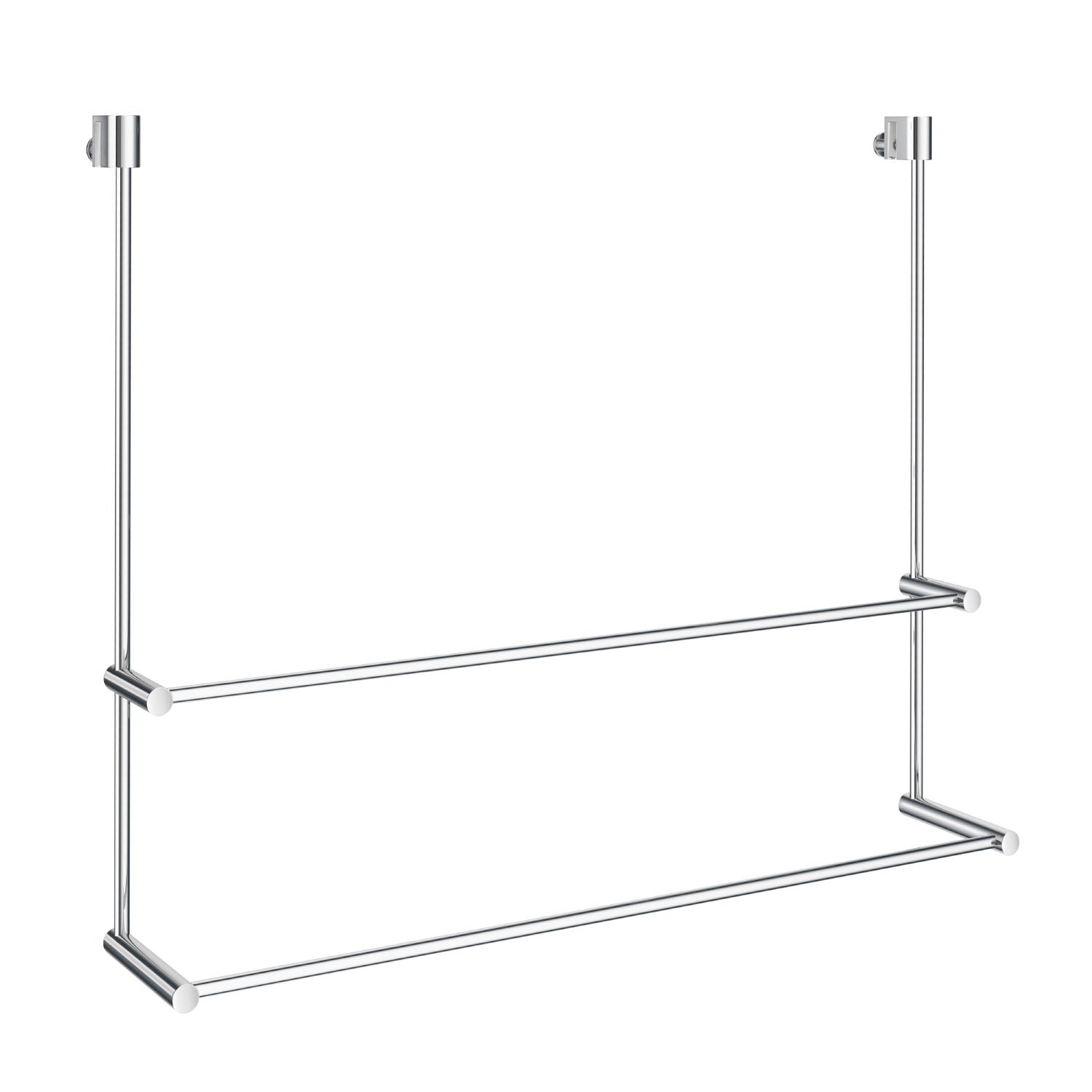 Polished Chrome Towel Rail For Glass Shower Panel | Double | Polished Chrome