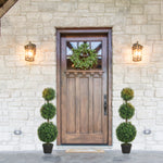 Set Of 2 Decorative Artificial Plants Boxwood Trees In Pot