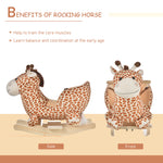 Baby Rocking Horse Kids Ride On Giraffe Plush Toy W/ 32 Song Seat Belt
