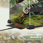 Glass Terrarium, Reptile Vivarium With Stone Background | 24l | Black