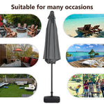 3m Garden Parasol Adjustable Tilting Parasol With Crank Handle With Plastic Fillable Base | One Size | Grey