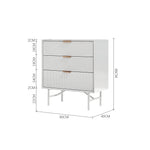 Modern White Dresser Cabinet 3/6 Drawer Storage Unit With Gold Handles | Small