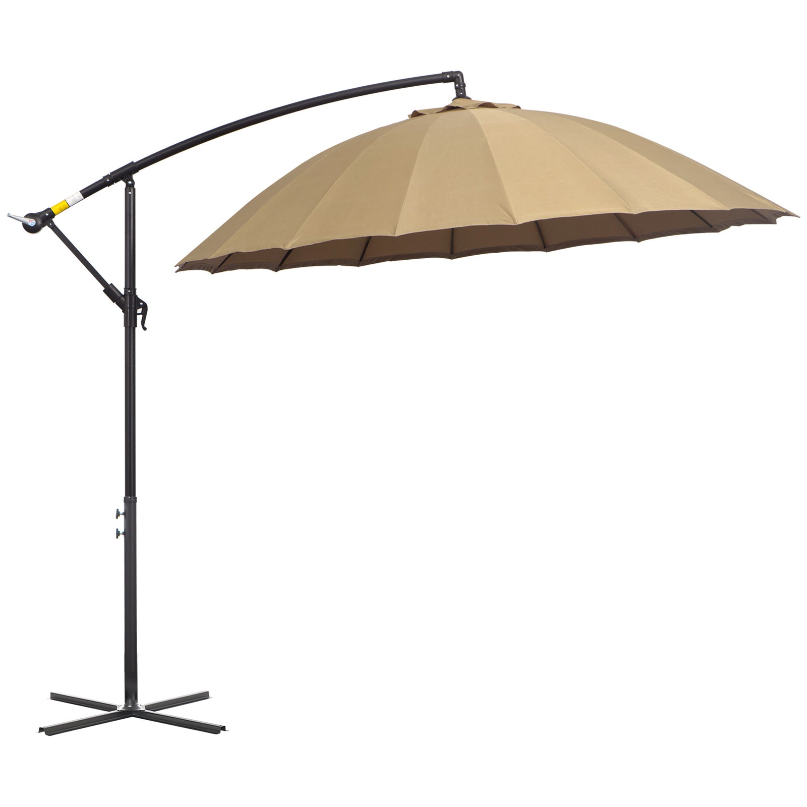 3m Cantilever Shanghai Parasol W/ Crank & Cross Base | Beige