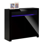 Modern High Gloss Rgb Led Cabinet Cupboard Console | One Size | Black