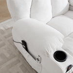 Electric Power Lift Recliner Chair With Heat & Massage, Chenille Fabric Recliner | White