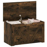 Storage Trunk For Living Room, With Safety Hinge, 80cm | Rustic Brown