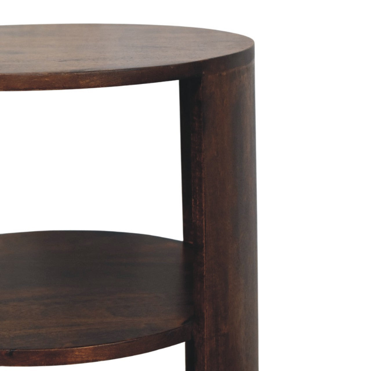 Ventura Side Table, 2 Open Shelves, Dark Brown | Brown