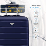 55x40x20cm Lightweight Luggage Hard Shell Cabin Suitcase 60+ Airlines Approved - Carry On Case - 4 Wheels | 55 x 40 x 20cm | Navy Blue