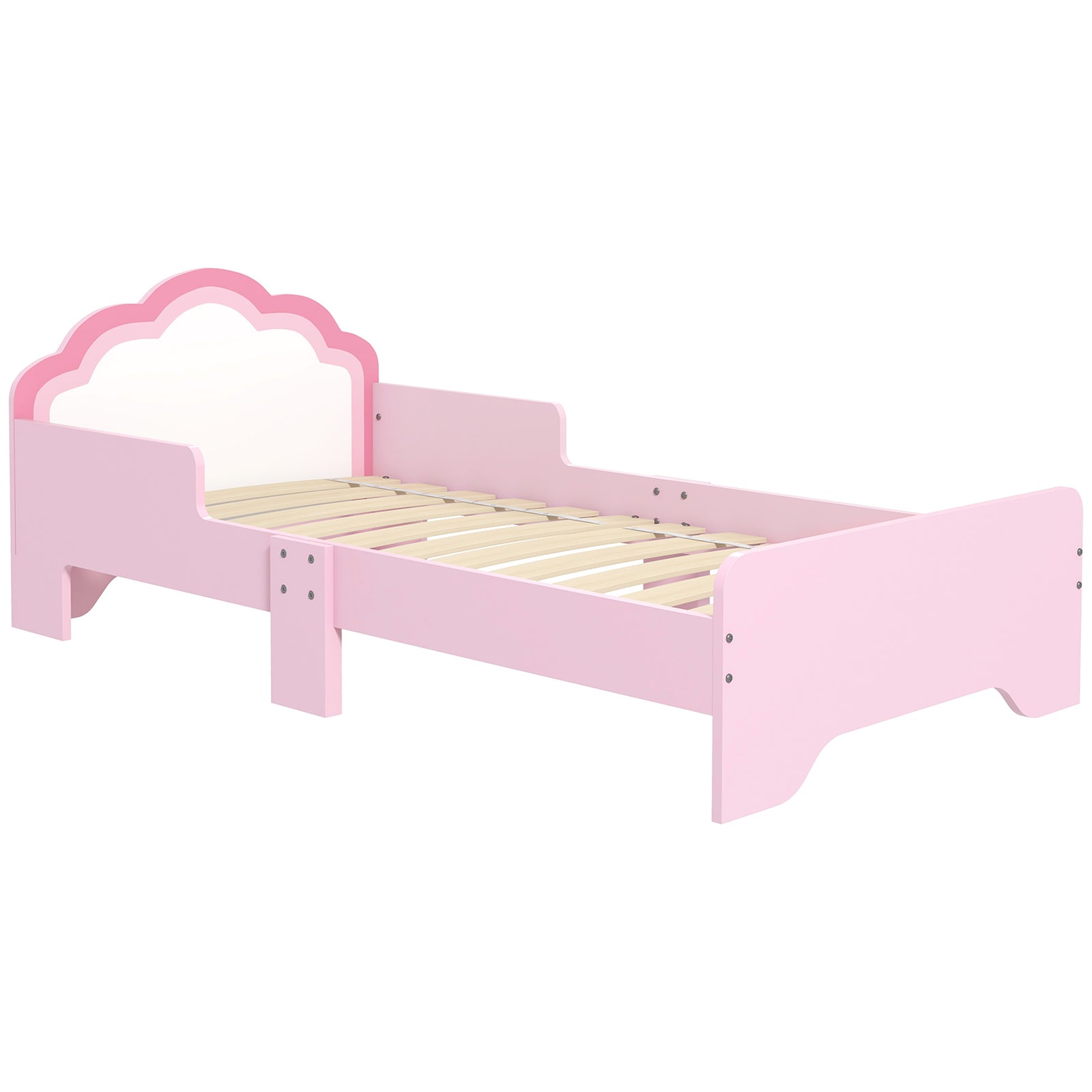Toddler Bed Frame, Cloud-design Princess Bed, 143 X 74 X 55cm - Pink | Pink