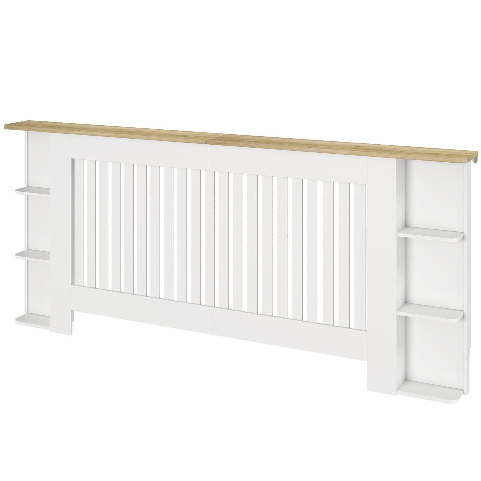 Vertical Slatted Heater Cover For Living Room | Extra Large | White