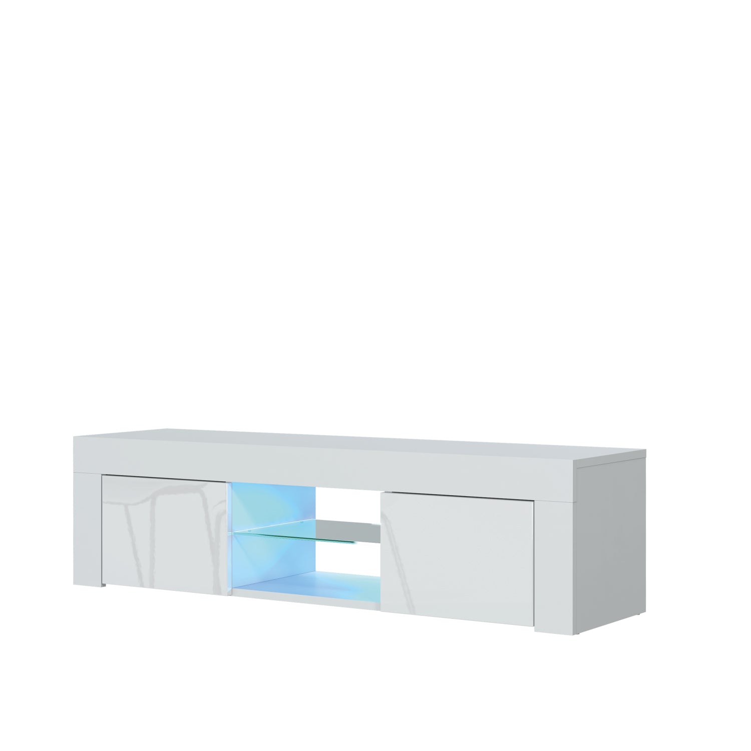 Loom Tv Unit 130cm With Led Lights | White