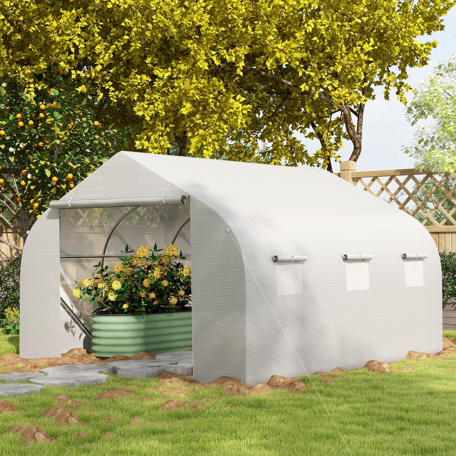 Walk-in Polytunnel Greenhouse 3.5x3x2m
