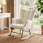 HOMCOM Tufted Rocking Chair With Side Pockets