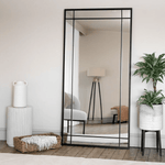 Aimi - Black Metal Rectangle Window Mirror | 180cm x 90cm