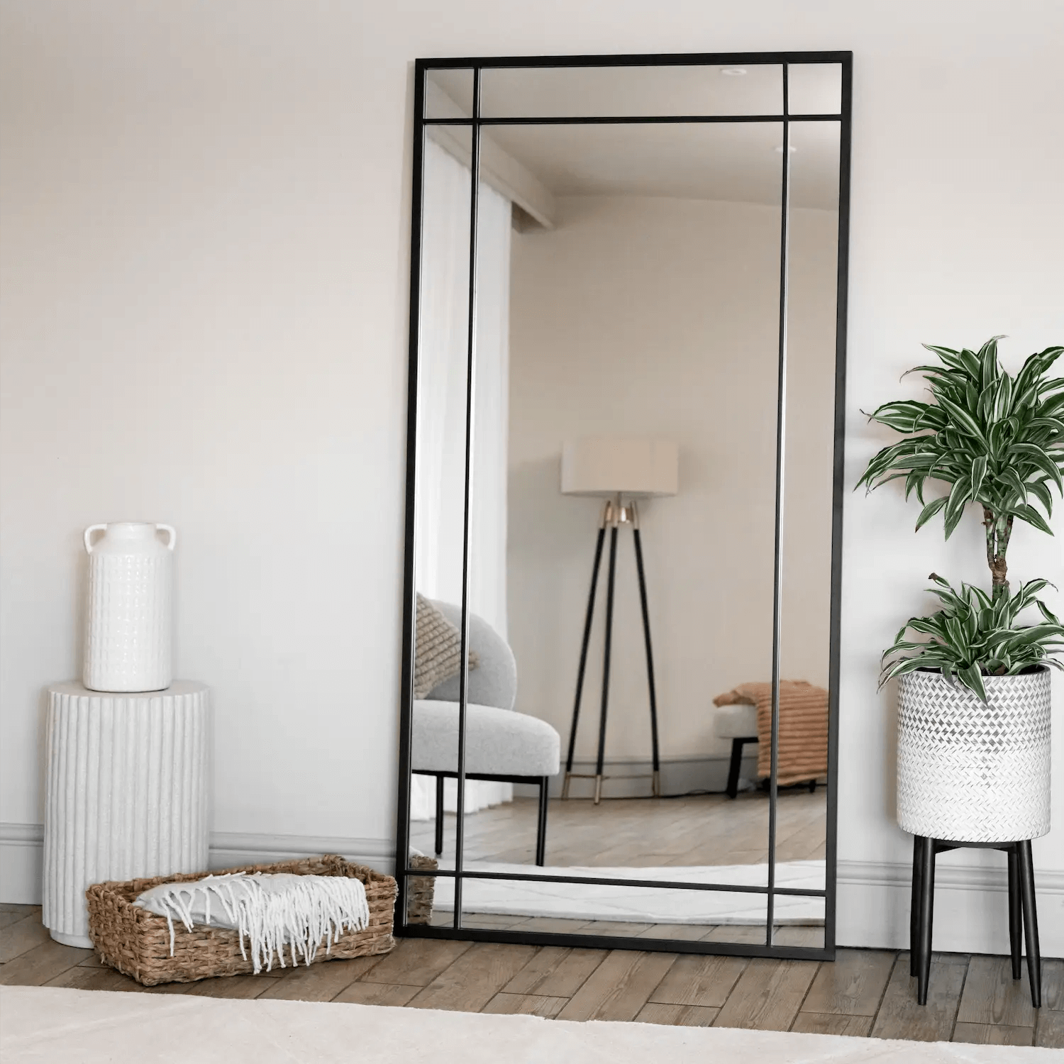 Aimi - Black Metal Rectangle Window Mirror | 180cm x 90cm