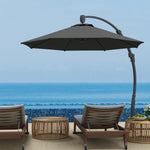 3(m) Garden Cantilever Parasol With Crank Aluminium Frame | Gray