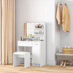 Dressing Table With Mirror And Stool, Makeup Desk