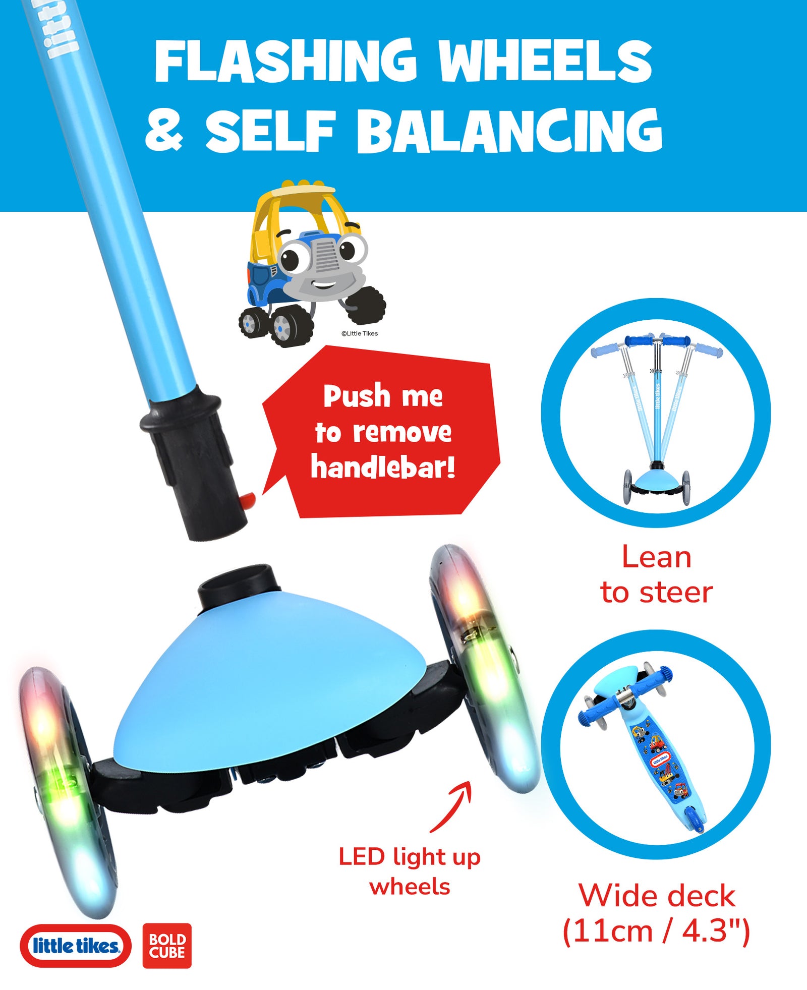 Little Tikes Kids 3 Wheel Scooter | Blue