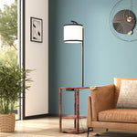 Modern Metal Floor Lamp Side Table 2 In 1