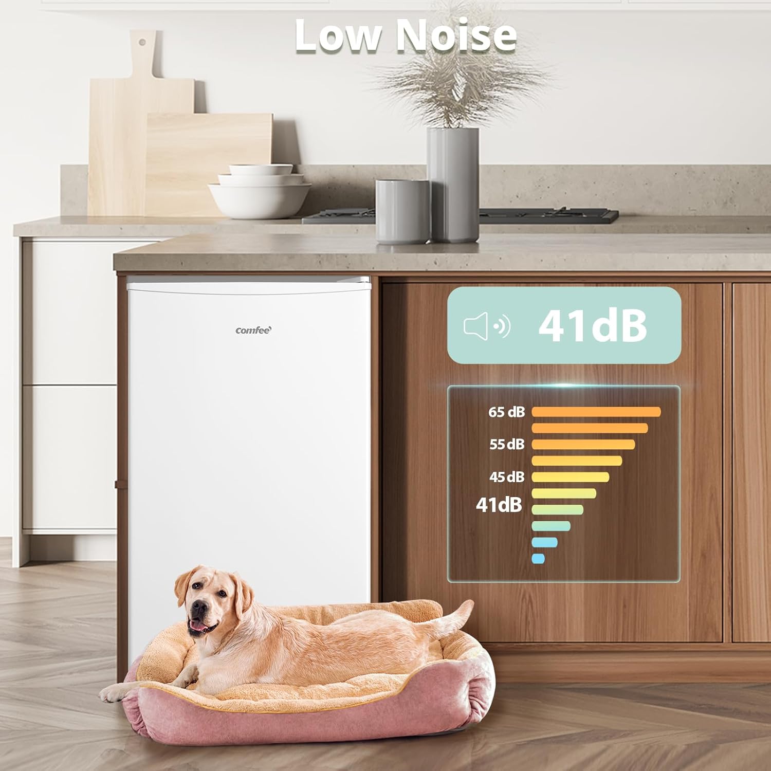 60l Freestanding Under Counter Upright Freezer Adjustable Thermostat