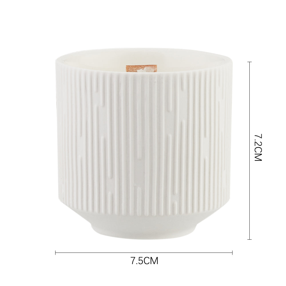 Ceramic Wood Wick Soy Wax Scented Candle Peach Oolong Tea Scent