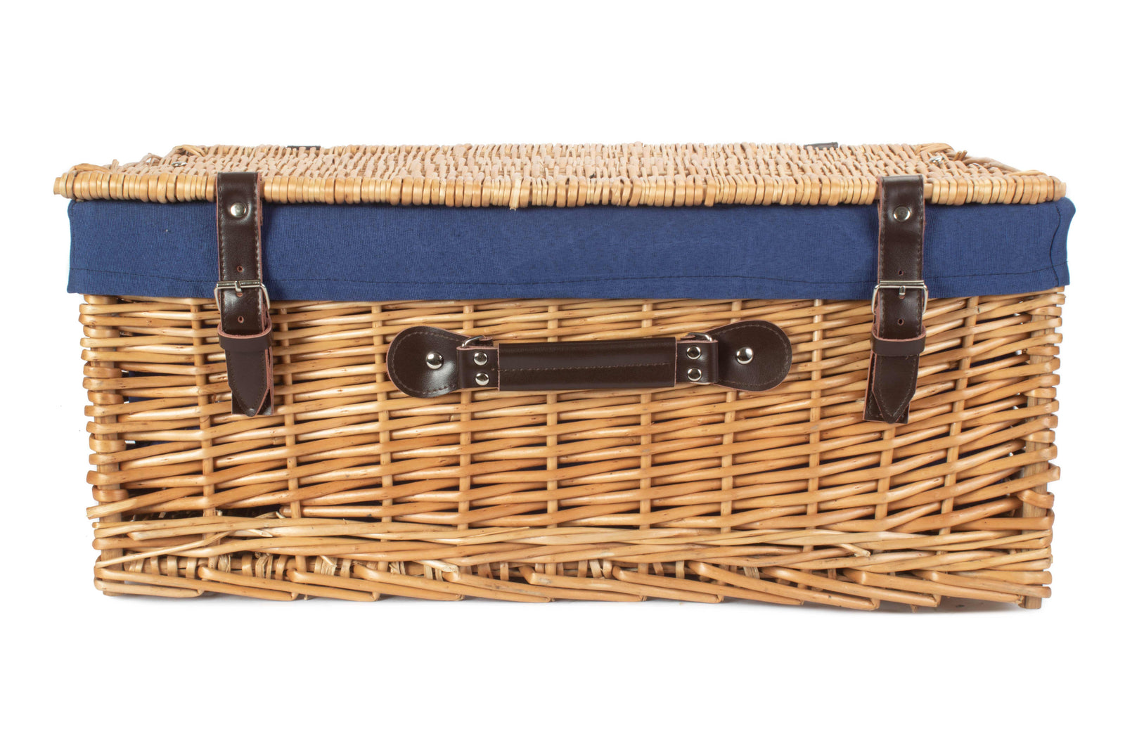 Wicker 55cm Buff Empty Picnic Basket Unlined | Blue