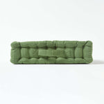 Rajput Ribbed Cotton Floor Cushion | 40cm x 40cm | Dark Olive