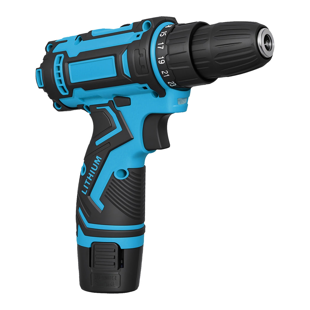 Cordless Drill Combi Driver Electric Screwdriver Set 2.0ah Battery | Blue