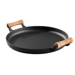 Living and Home 32cm Dia Dual-handle Round Cast Iron Skillet