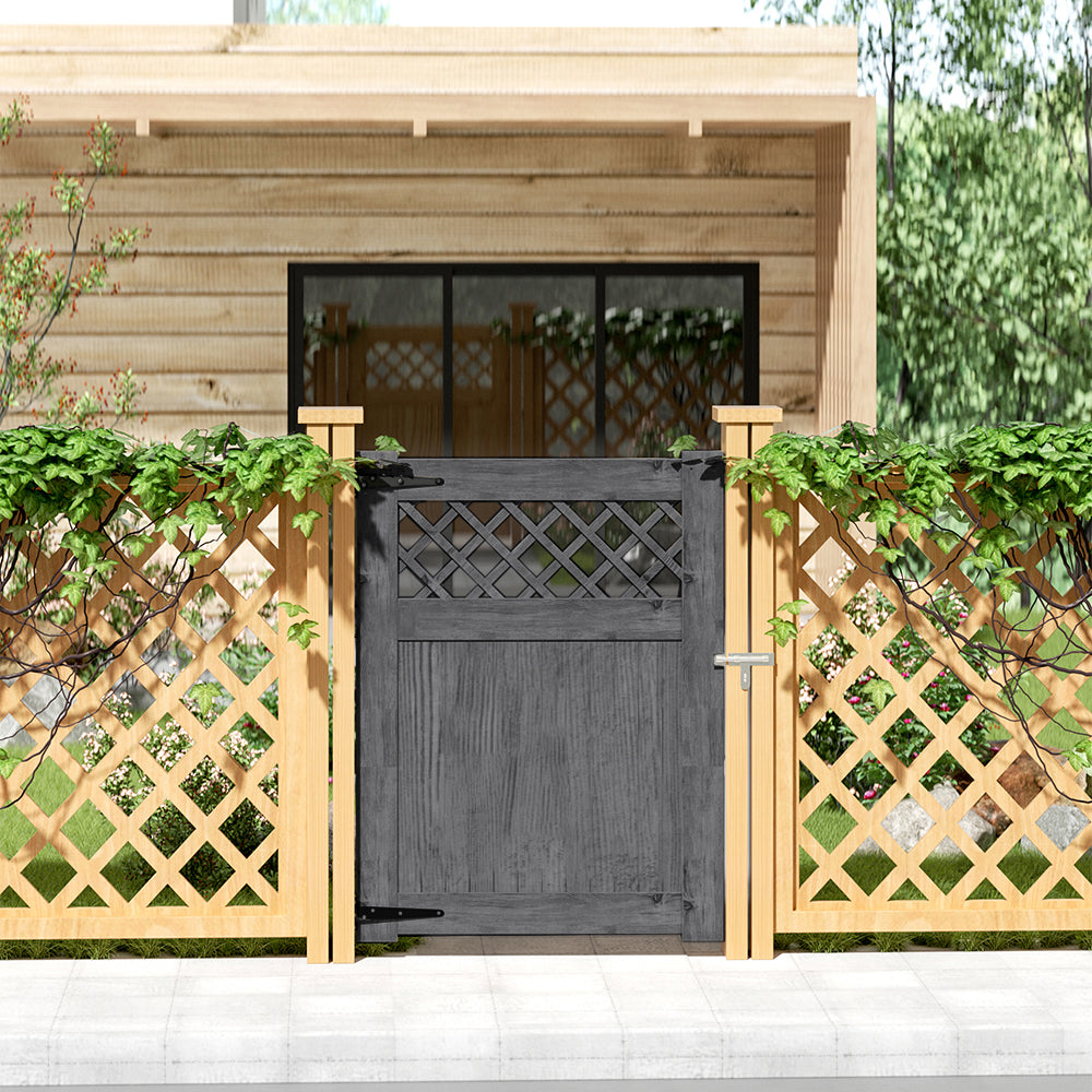 90cm W X 90/120/150/180cm H Rhombus Garden Wood Fence Gate | 120cm