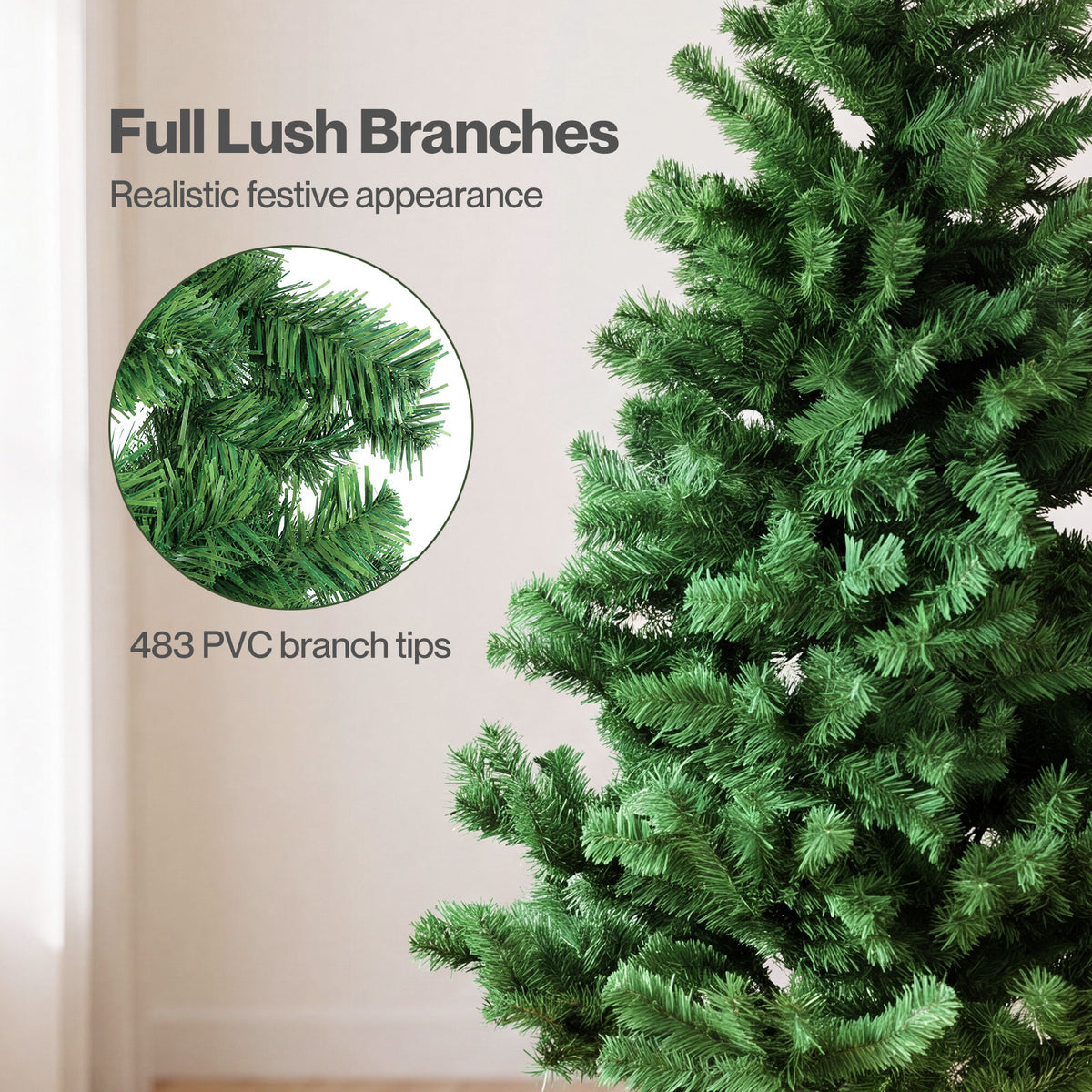 Santaco Christmas Tree 180cm Artificial Xmas Spruce 483 Pvc Tips Green