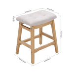 Breeins Set Of 2 Chenille Upholstered Bar Stools With Wooden Base