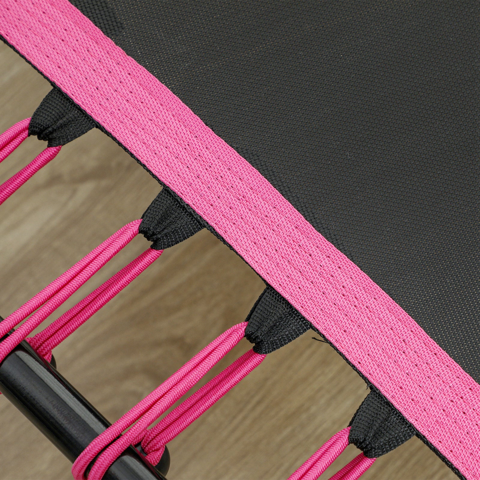 45" Fitness Trampoline With Adjustable Handle, Led Lights | Pink
