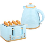 Kettle & 4 Slice Toaster Set | Blue