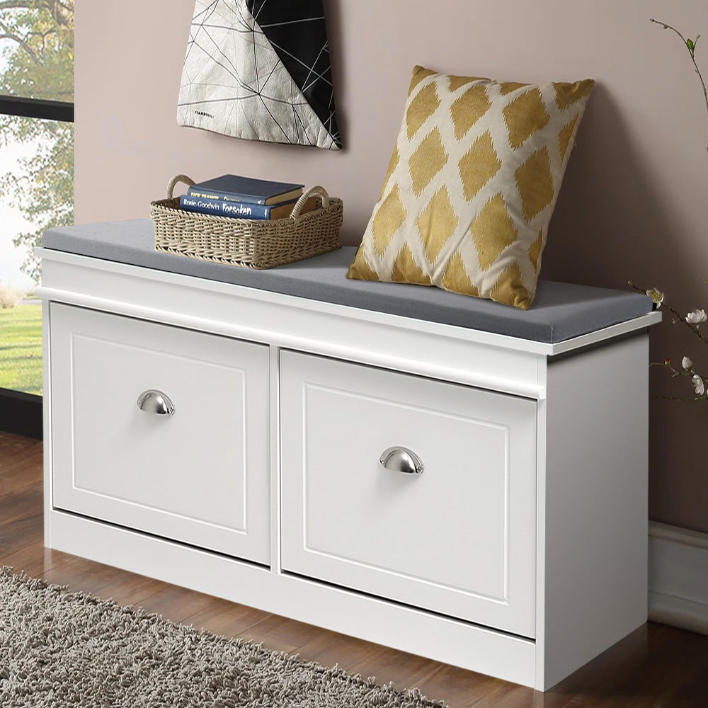 Flip Down Shoe Bench Cabinet