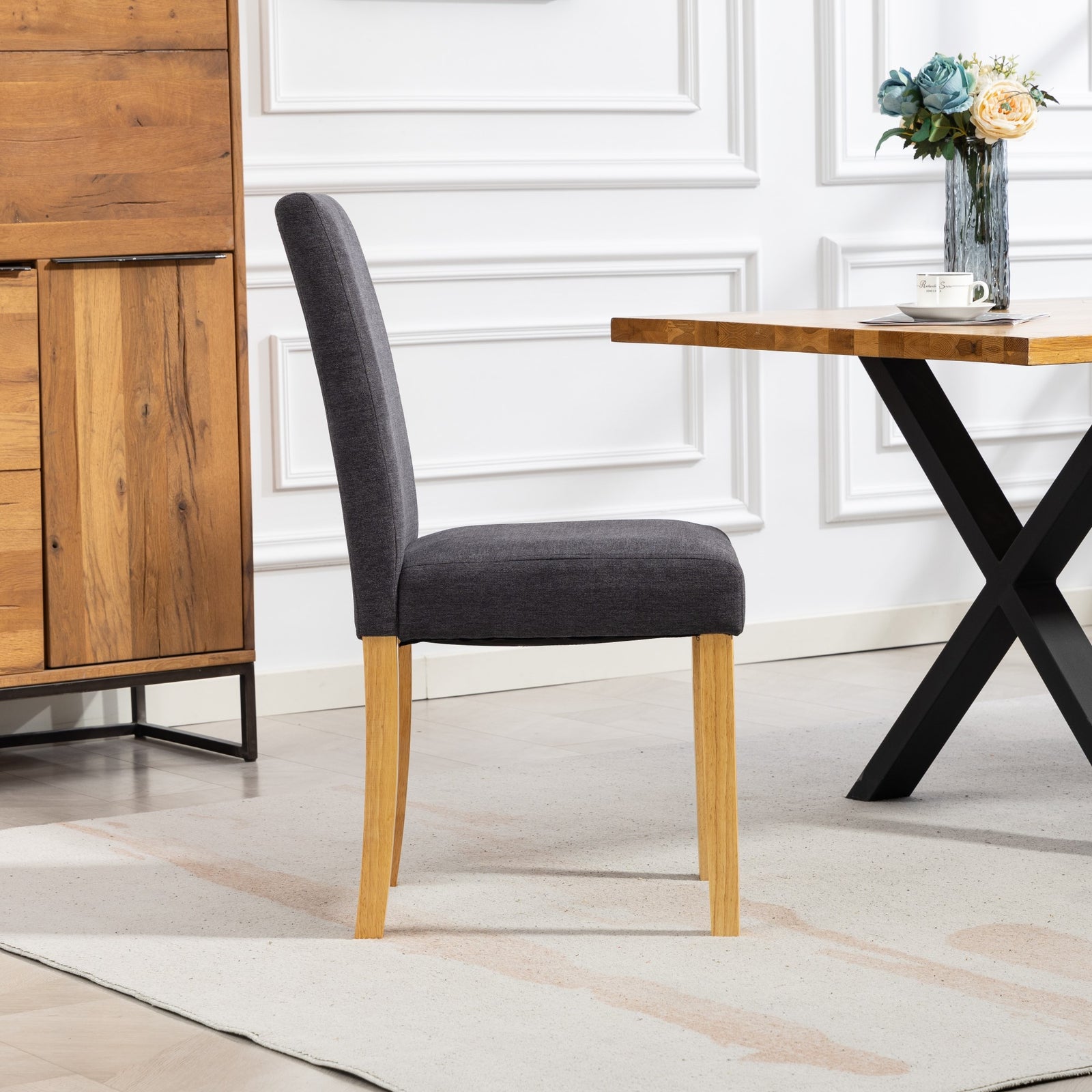 Almont Fabric Dining Chairs - Set Of 2 | Charcoal