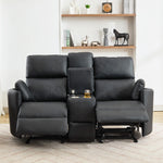 Hudson 2 Seat Rocker Recliner Sofa With Centre Console | Black