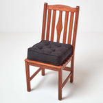 Faux Suede Dining Chair Booster Cushion | 40cm x 40cm | Black