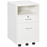 Mobile File Cabinet Lockable Documents Storage With Wheels | One Size | White